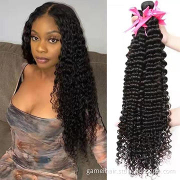 buying brazilian hair in china bundles hair human 12a bundles with swiss HD lace frontal closure bundles with frontal deep wave